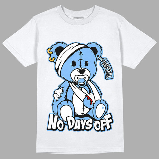 Jordan 6 UNC DopeSkill T-Shirt Hurt Bear Graphic - White 