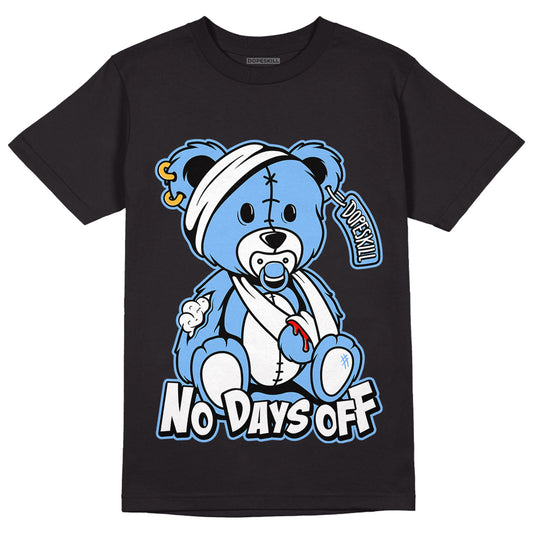 Jordan 6 UNC DopeSkill T-Shirt Hurt Bear Graphic - Black