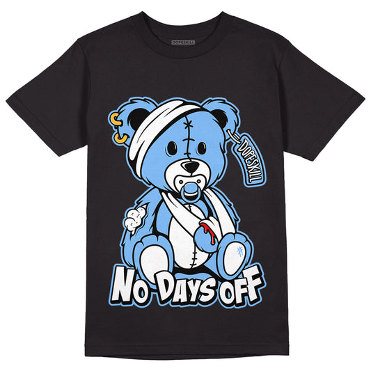 Jordan 6 UNC DopeSkill T-Shirt Hurt Bear Graphic - Black 
