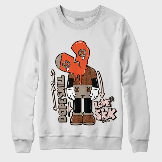 Jordan 3 “Desert Elephant” DopeSkill Sweatshirt Love Sick Boy Graphic - White 