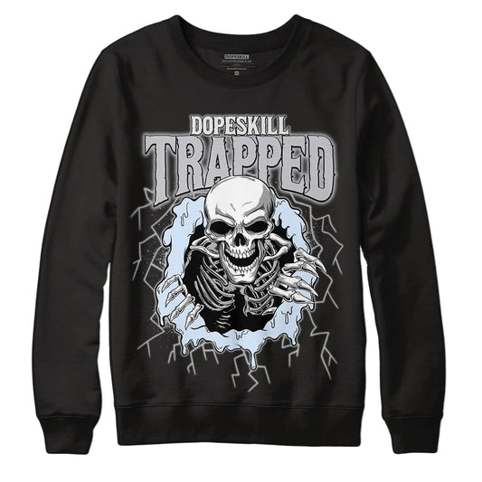 Black Metallic Chrome 6s DopeSkill Sweatshirt Trapped Halloween Graphic - Black