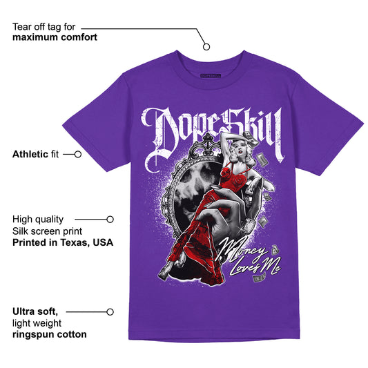 PURPLE Collection DopeSkill Purple T-shirt Money Loves Me Graphic
