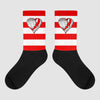 Cherry 11s Sublimated Socks Horizontal Stripes Graphic