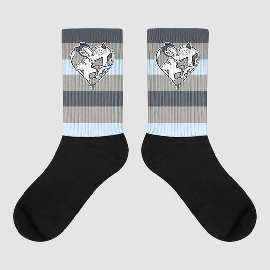 Jordan 6 Retro Cool Grey Sublimated Socks Horizontal Stripes Graphic Streetwear