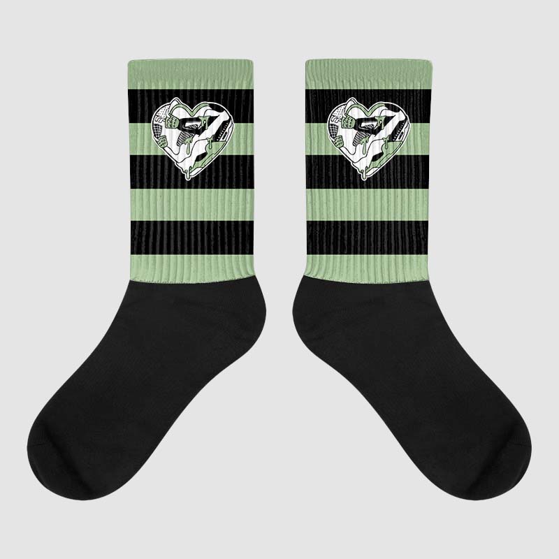 Jordan 4 Retro “Seafoam” Sublimated Socks Horizontal Stripes Graphic Streetwear