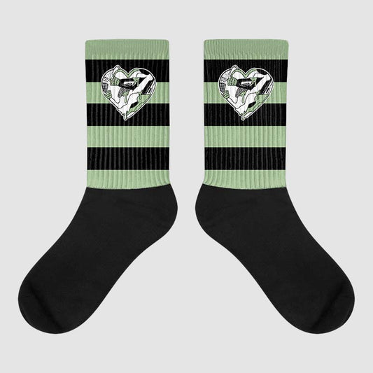 Jordan 4 Retro “Seafoam” Sublimated Socks Horizontal Stripes Graphic Streetwear