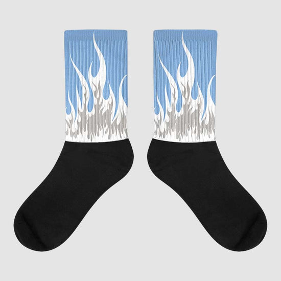 Jordan 5 University Blue Dopeskill Sublimated Socks FIRE Graphic Streetwear
