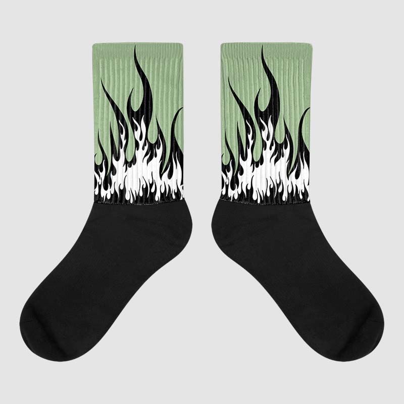 Jordan 4 Retro “Seafoam” Sublimated Socks FIRE Graphic Streetwear