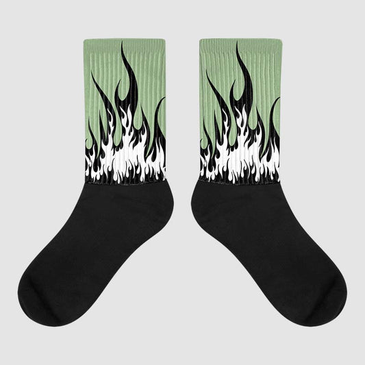 Jordan 4 Retro “Seafoam” Sublimated Socks FIRE Graphic Streetwear