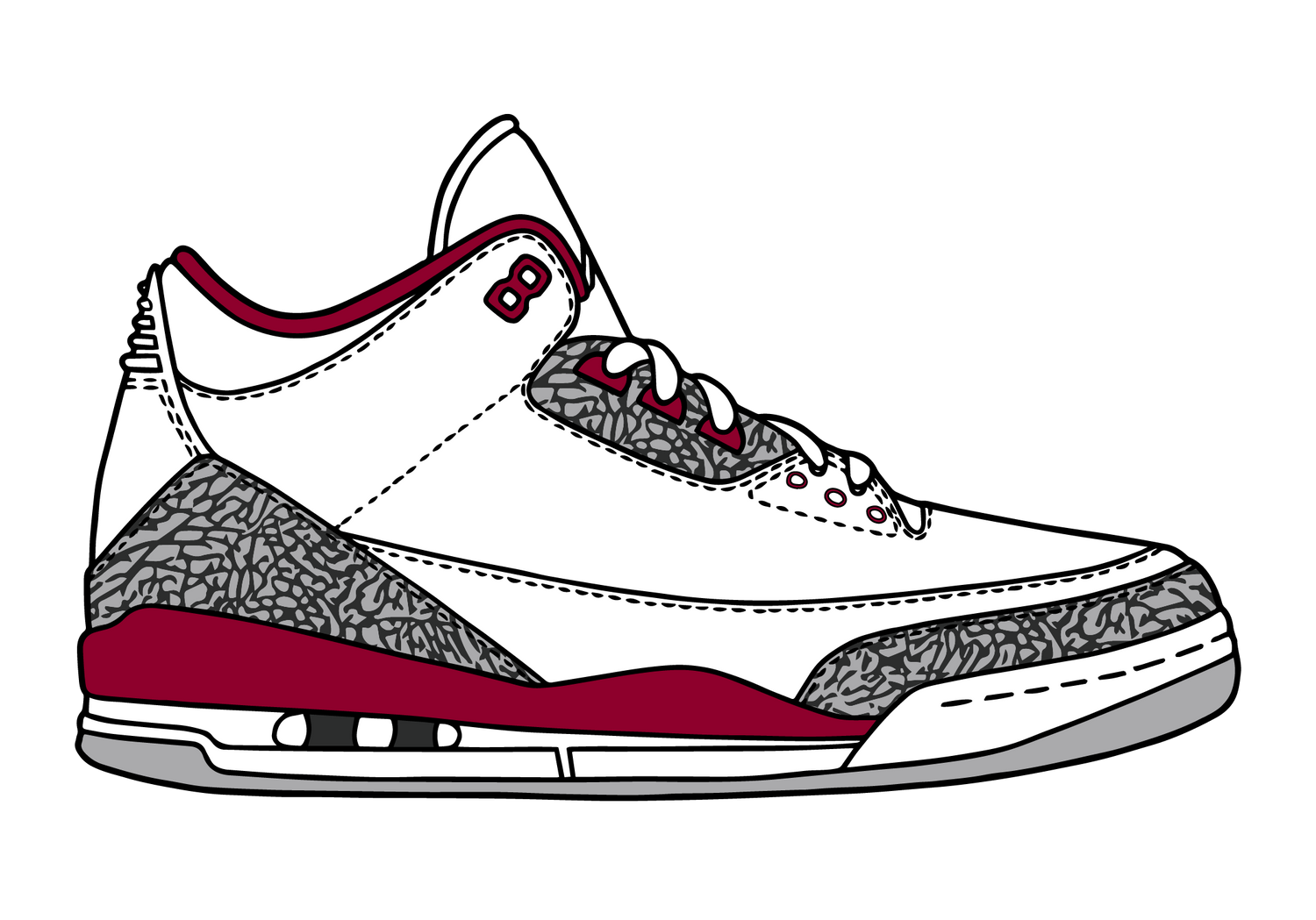 Jordan 3 Cardinal Red