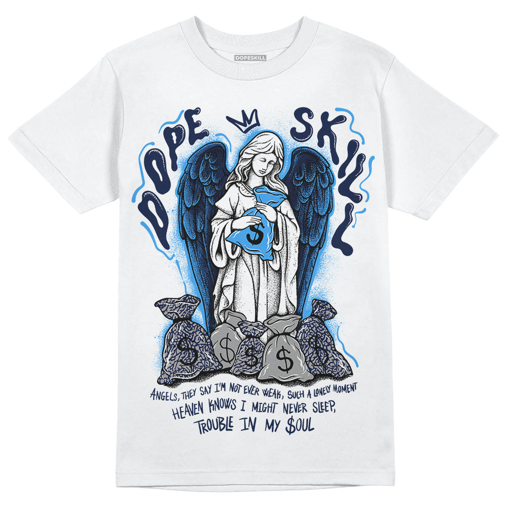 Jordan Spiz’ike Low “White/Obsidian” DopeSkill T-Shirt Angels Graphic Streetwear - White 