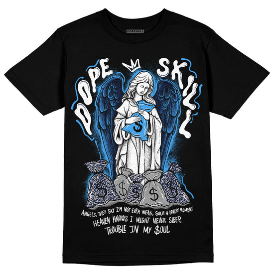 Jordan Spiz’ike Low “White/Obsidian” DopeSkill T-Shirt Angels Graphic Streetwear - Black