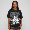 Black Cat 4s DopeSkill Oversize Print T-Shirt Real Ones Choose Loyalty Graphic