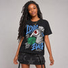 Black University Blue 5s DopeSkill T-Shirt Loyal To The Bag Graphic