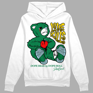 Jordan 5 “Lucky Green” DopeSkill Hoodie Sweatshirt Love Kills Graphic Streetwear - White