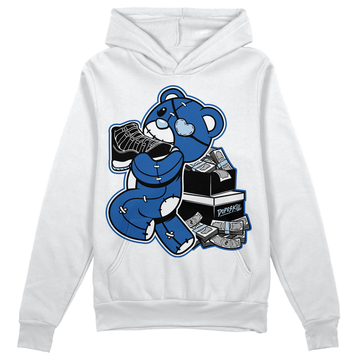 Jordan 11 Low “Space Jam” DopeSkill Hoodie Sweatshirt Bear Steals Sneaker Graphic Streetwear - White