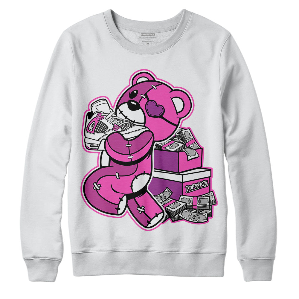 Jordan 4 GS “Hyper Violet” DopeSkill Sweatshirt Bear Steals Sneaker Graphic Streetwear - White 