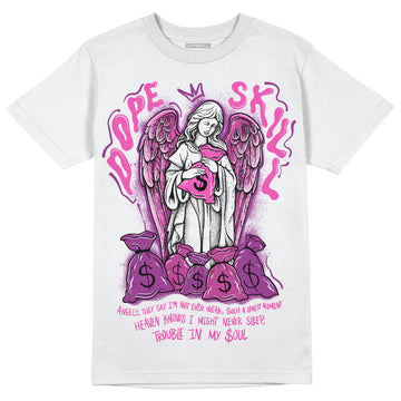 Jordan 4 GS “Hyper Violet” DopeSkill T-Shirt Angels Graphic Streetwear - White