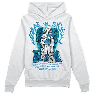 Jordan 4 Retro Military Blue DopeSkill Hoodie Sweatshirt Angels Graphic Streetwear - White