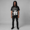 Black Cat 4s DopeSkill Oversize Print T-Shirt Real Ones Choose Loyalty Graphic