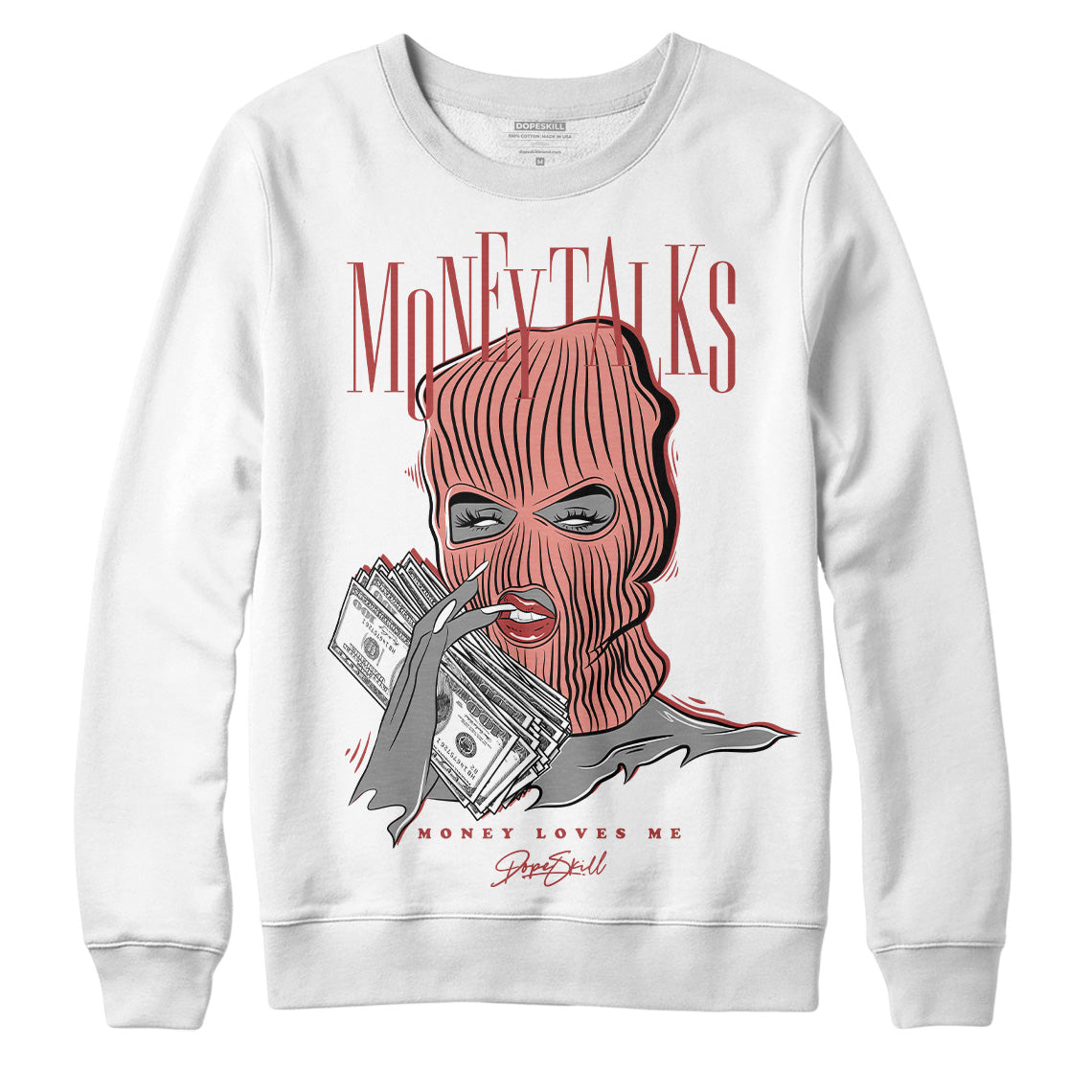 Jordan 13 “Dune Red” DopeSkill Sweatshirt Money Talks Graphic Streetwear - White