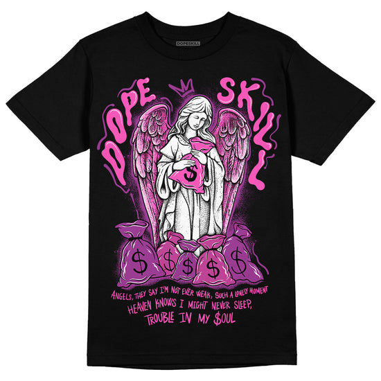 Jordan 4 GS “Hyper Violet” DopeSkill T-Shirt Angels Graphic Streetwear - Black