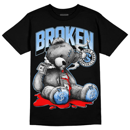 Jordan 9 Powder Blue DopeSkill T-Shirt Sick Bear Graphic Streetwear - Black