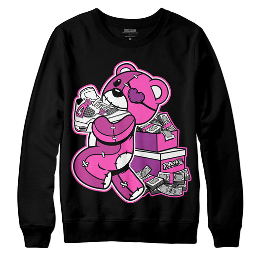 Jordan 4 GS “Hyper Violet” DopeSkill Sweatshirt Bear Steals Sneaker Graphic Streetwear - Black