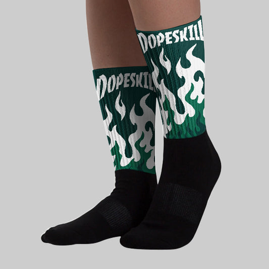 Oxidized Green 4s DopeSkill Sublimated Socks FIRE Graphic