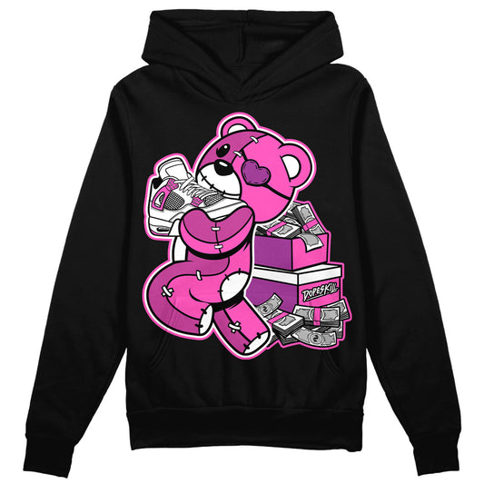 Jordan 4 GS “Hyper Violet” DopeSkill Hoodie Sweatshirt Bear Steals Sneaker Graphic Streetwear - Black