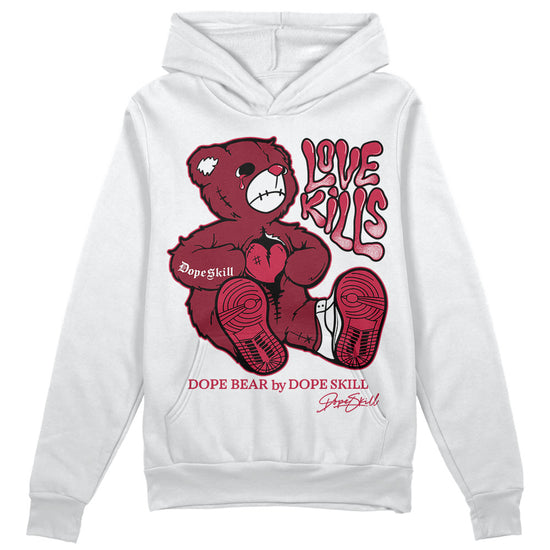 Jordan 1 Retro High '85 OG Metallic Burgundy DopeSkill Hoodie Sweatshirt Love Kills Graphic Streetwear - White