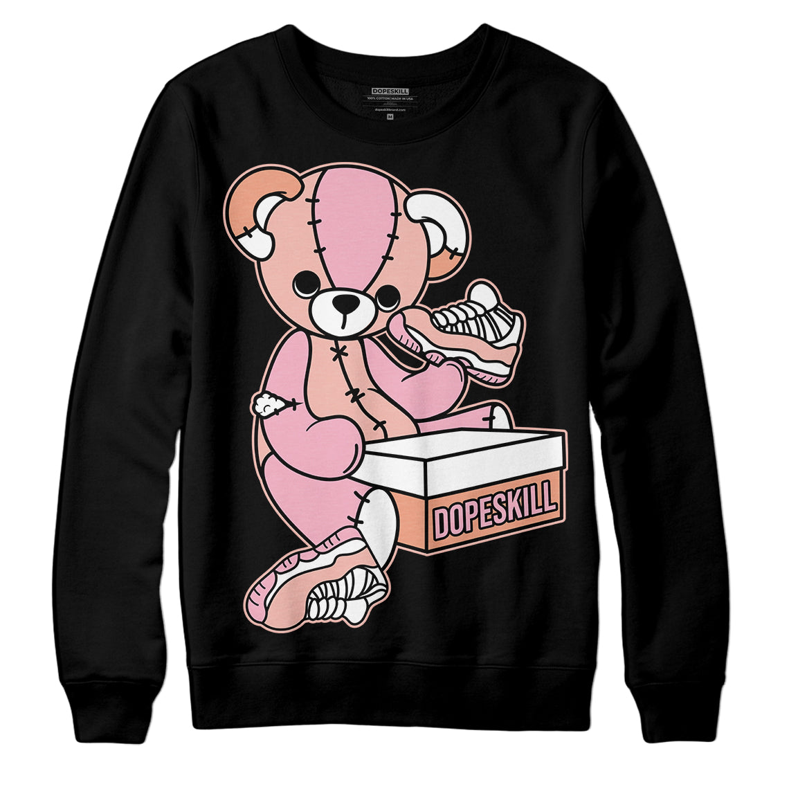 Jordan 11 Low “Legend Pink” DopeSkill Sweatshirt Sneakerhead BEAR Graphic Streetwear - Black