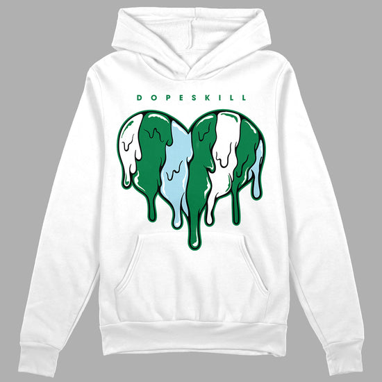 Jordan 5 “Lucky Green” DopeSkill Hoodie Sweatshirt Slime Drip Heart Graphic Streetwear - White