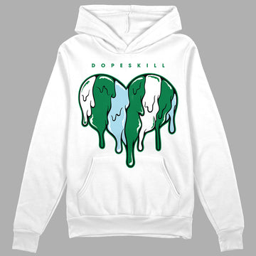 Jordan 5 “Lucky Green” DopeSkill Hoodie Sweatshirt Slime Drip Heart Graphic Streetwear - White