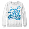 Jordan 4 Retro Military Blue DopeSkill Sweatshirt LOVE Graphic Streetwear - White