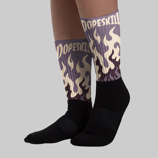 Violet Ore 3s DopeSkill Sublimated Socks FIRE Graphic