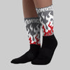 Cement Grey 3s DopeSkill Sublimated Socks FIRE Graphic