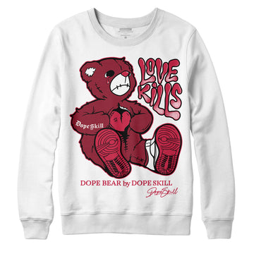 Jordan 1 Retro High '85 OG Metallic Burgundy DopeSkill Sweatshirt Love Kills Graphic Streetwear - WHite