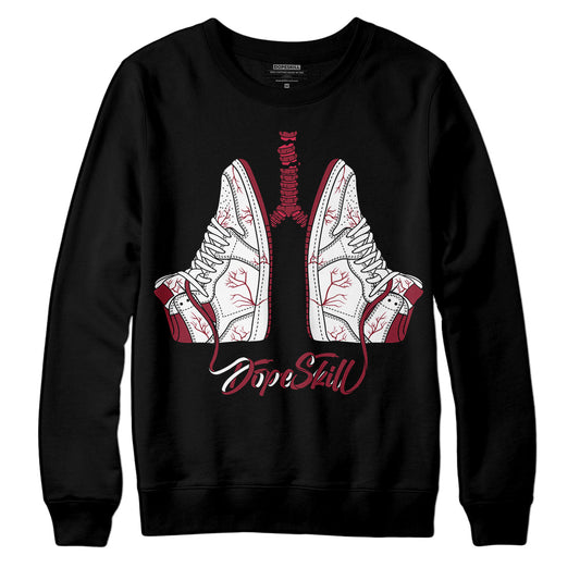 Jordan 1 Retro High '85 OG Metallic Burgundy DopeSkill Sweatshirt Breathe Graphic Streetwear - Black