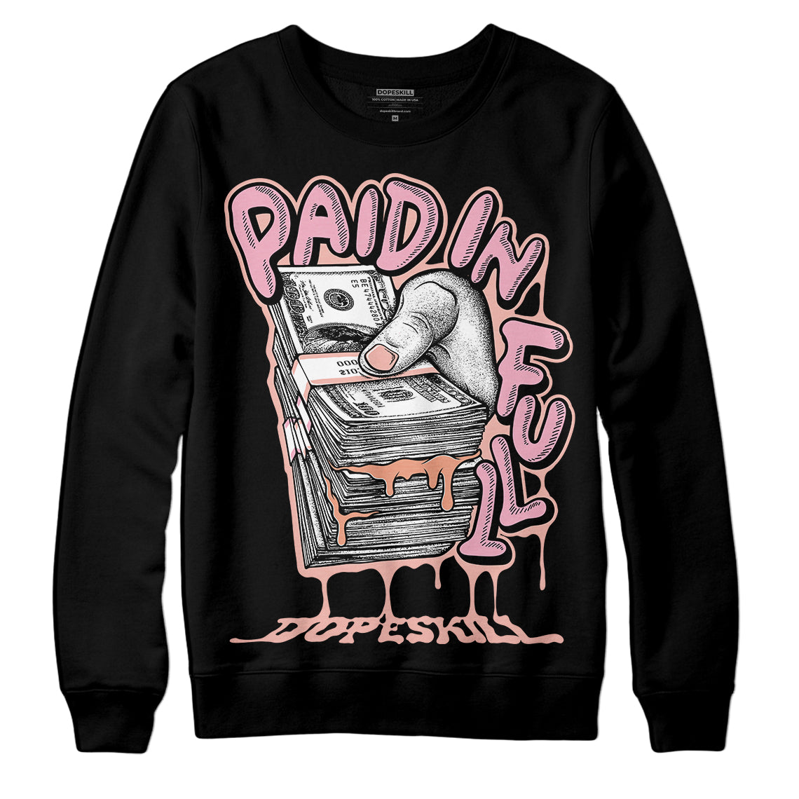 Jordan 11 Low “Legend Pink” DopeSkill Sweatshirt Paid In Full Graphic Streetwear - Black