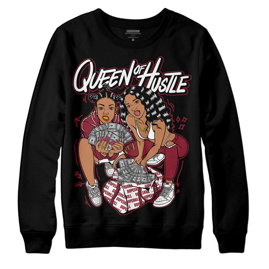 Jordan 1 Retro High '85 OG Metallic Burgundy DopeSkill Sweatshirt Queen Of Hustle Graphic Streetwear - Black