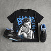 Black University Blue 5s DopeSkill T-Shirt Boss Up Graphic