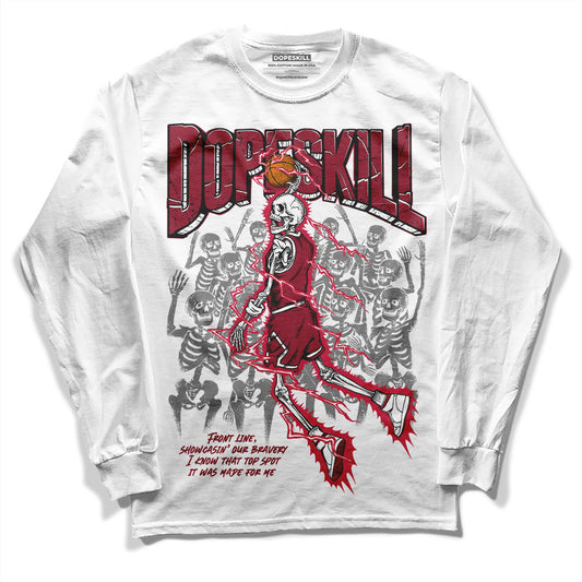 Jordan 1 Retro High '85 OG Metallic Burgundy DopeSkill Long Sleeve T-Shirt Thunder Dunk Graphic Streetwear - White