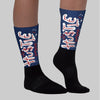 White and Midnight Navy 6s DopeSkill Sublimated Socks Hustle Graphic