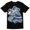 Jordan 1 Mid Diffused Blue DopeSkill T-Shirt Bear Steals Sneaker Graphic Streetwear - Black 