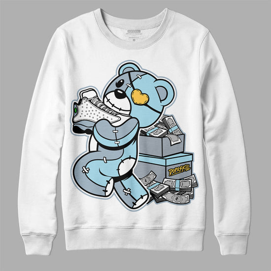 Jordan 13 “Blue Grey” DopeSkill Sweatshirt  Bear Steals Sneaker Graphic Streetwear - White 