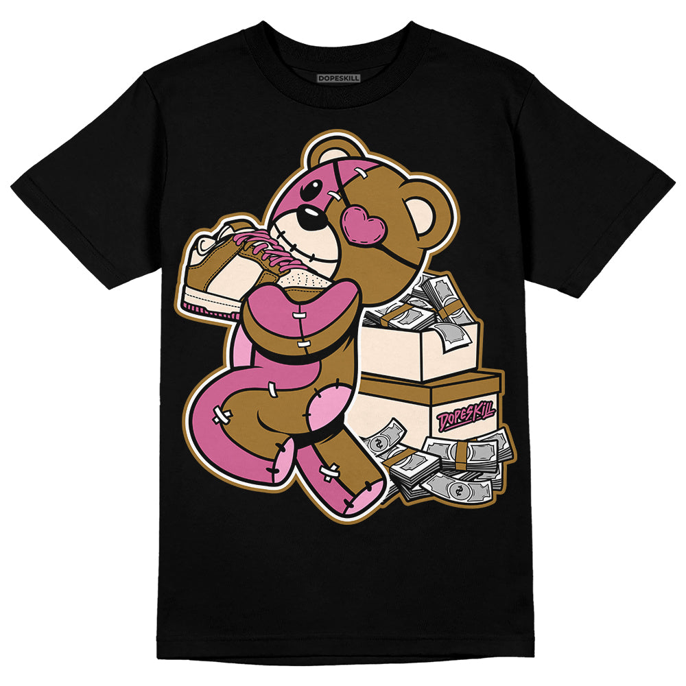 Dunk Low Just Do It “Bronzine/Playful Pink” DopeSkill T-Shirt Bear Steals Sneaker Graphic Streetwear - Black