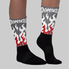 Cement Grey 3s DopeSkill Sublimated Socks FIRE Graphic