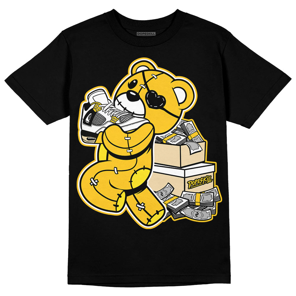 Jordan 4 Retro “Vivid Sulfur” DopeSkill T-Shirt Bear Steals Sneaker Graphic Streetwear - Black