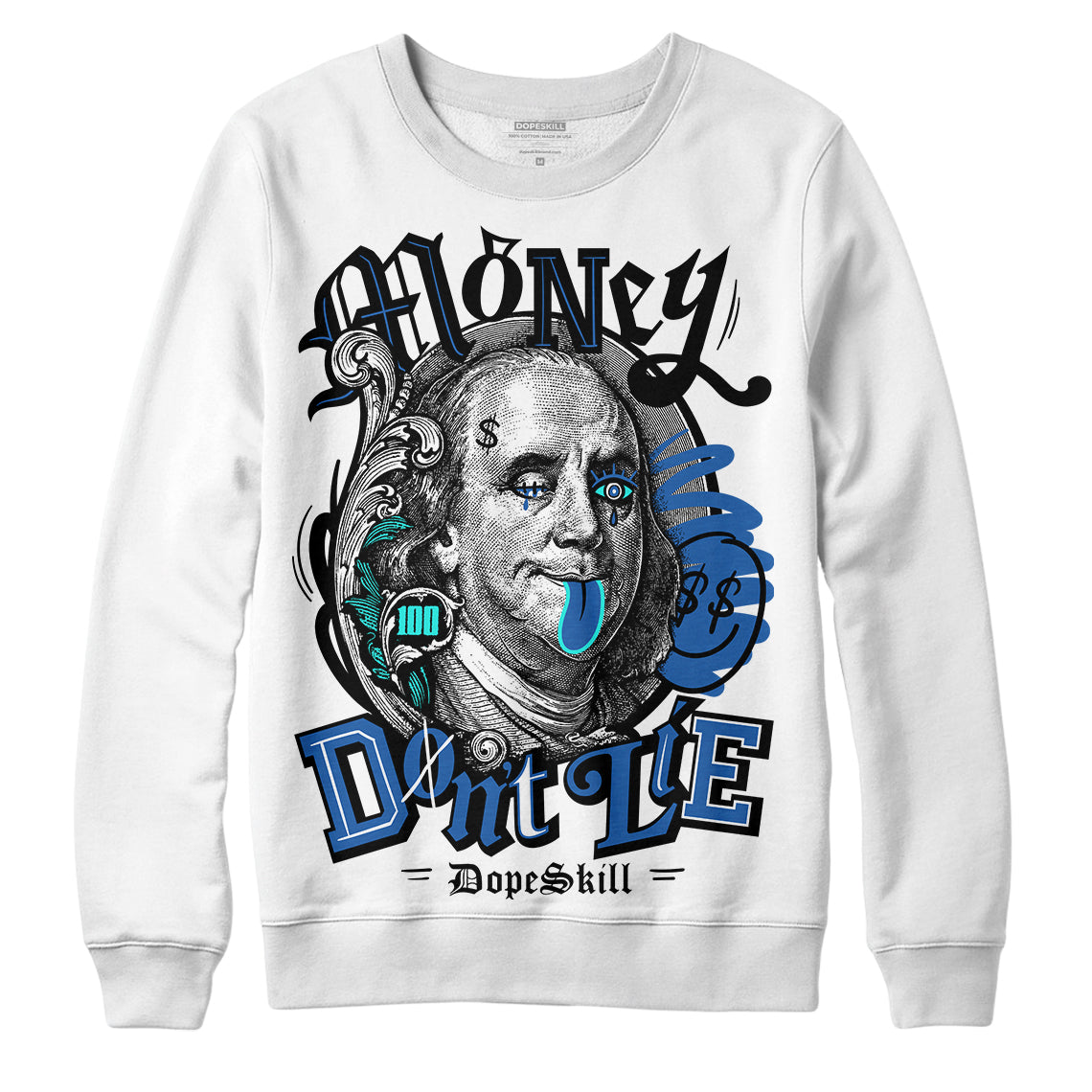 Jordan 11 Low “Space Jam” DopeSkill Sweatshirt Money Don't Lie Graphic Streetwear - White